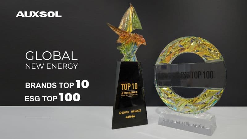 AUXSOL earned dual honors: Global New Energy ESG Top 100 and Top 10 Brand